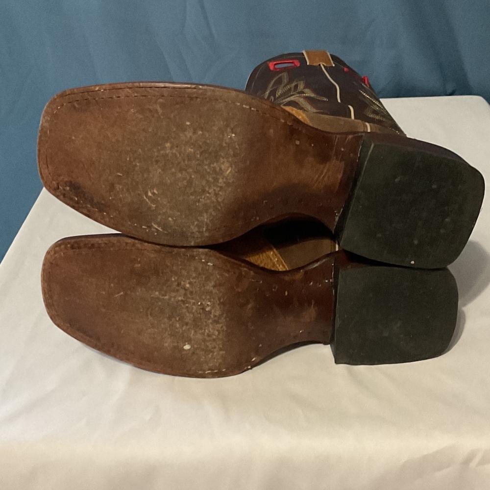 Double H Two-Tone Square-Toed Boots 9 1/2D - Picture 6 of 6